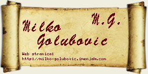 Milko Golubović vizit kartica
